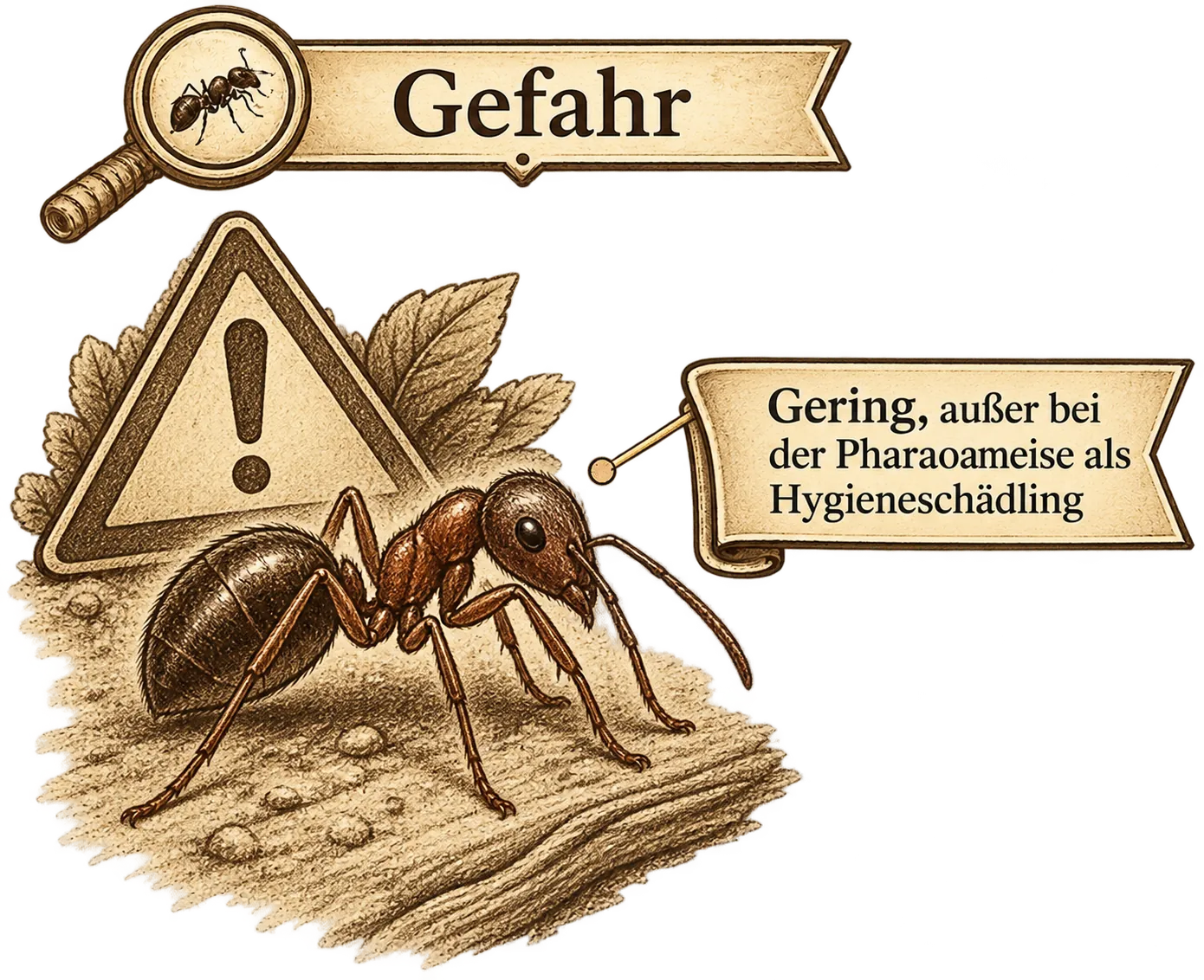 Pharaoameise als Hygieneschädling, Illustration