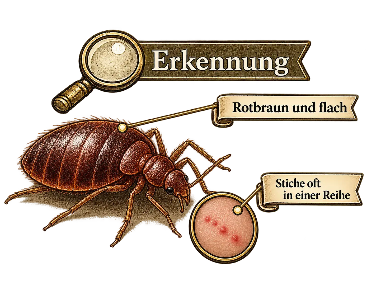 Bettwanzen erkennen, Illustration