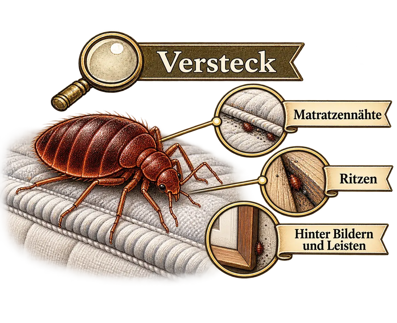 Vermehrung der Bettwanze, Illustration