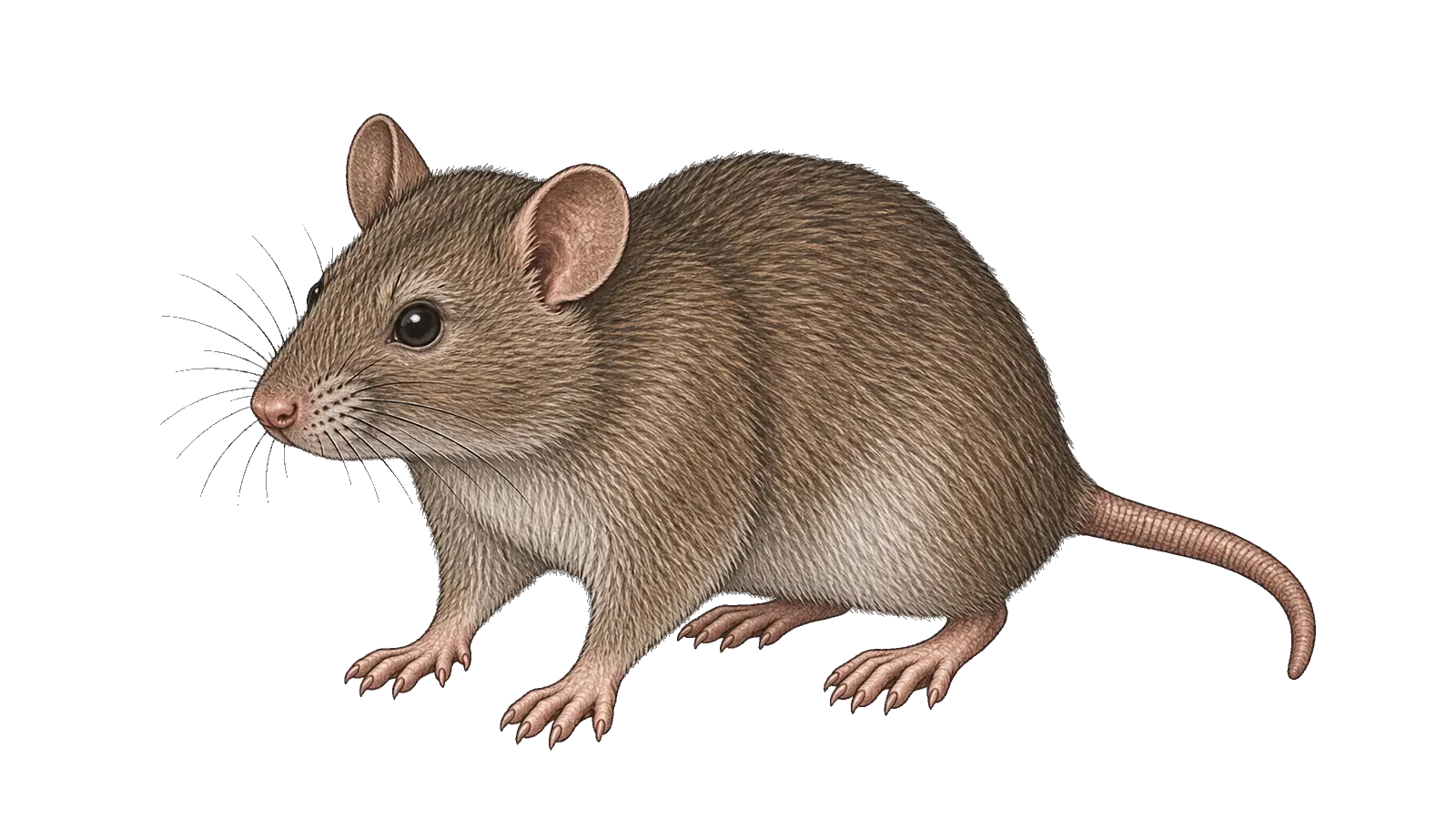 Hausmaus in der Seitenansicht, Illustration
