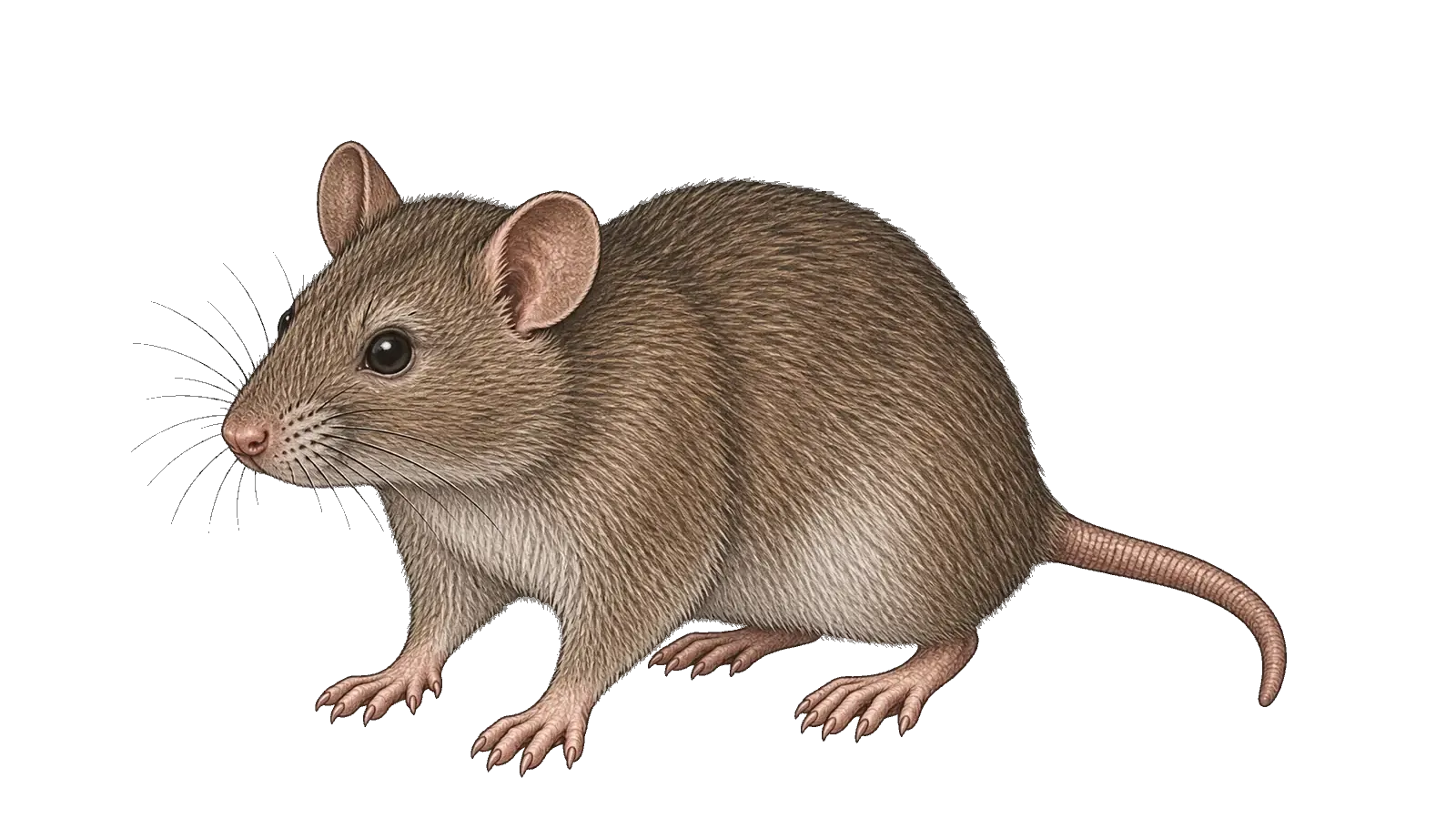 Hausmaus in der Seitenansicht, Illustration