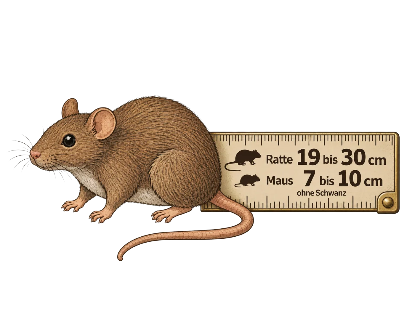 Größenvergleich von Ratte und Maus, Illustration