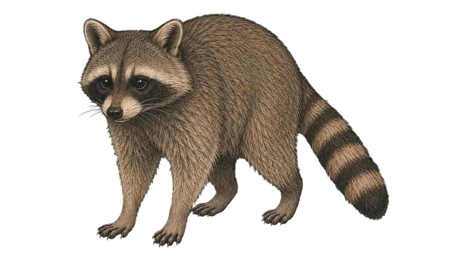 Waschbär, Illustration für die Schädlingstafel