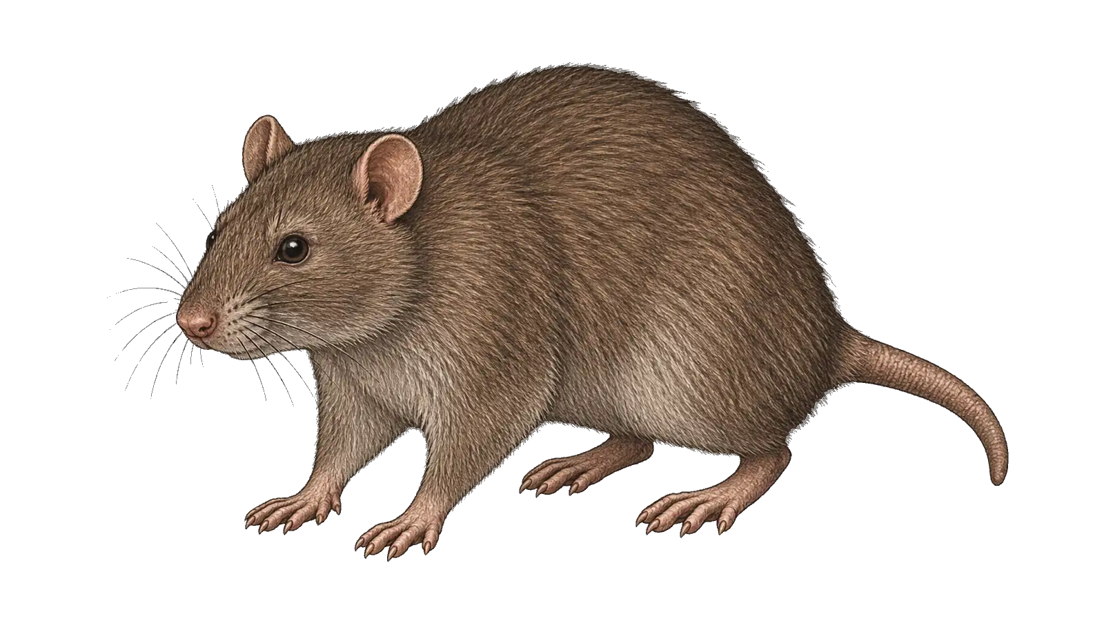 Wanderratte in der Seitenansicht, Illustration