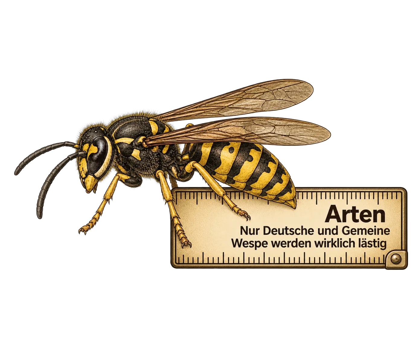Verschiedene Wespenarten, Illustration