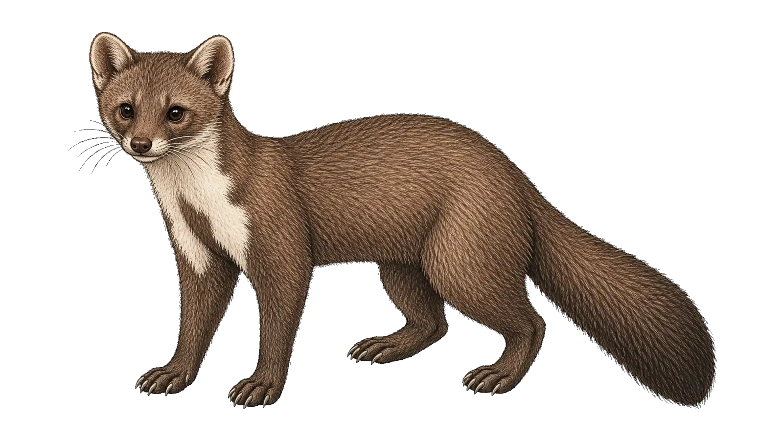 Steinmarder in der Seitenansicht, Illustration